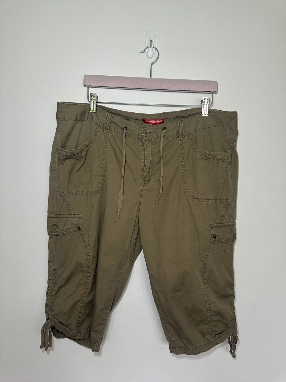 Unionbay Olive Green Cargo Capri Pants Size 17 Utility Y2K